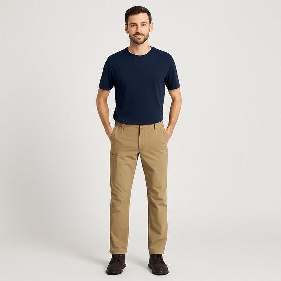 NWOT Columbia Men's 34 Tan Lightweight Hiking Stretch Pants - Picture 1 of 15